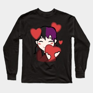 CHICA DE PELO MORADO CON CORAZONES Long Sleeve T-Shirt